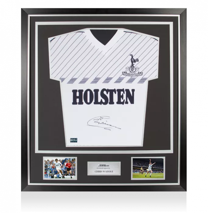 Icons Chris Waddle Front Signed Tottenham Hotspur 1986 Home Shirt In Classic Frame