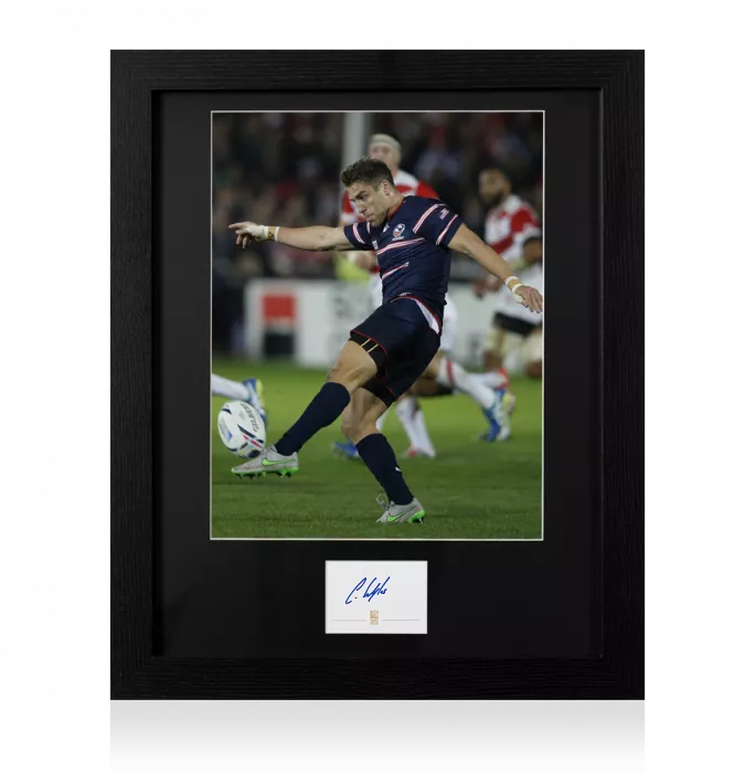 icons Chris Wyles Signed Rugby World Cup 2015 Card and USA Photo Frame