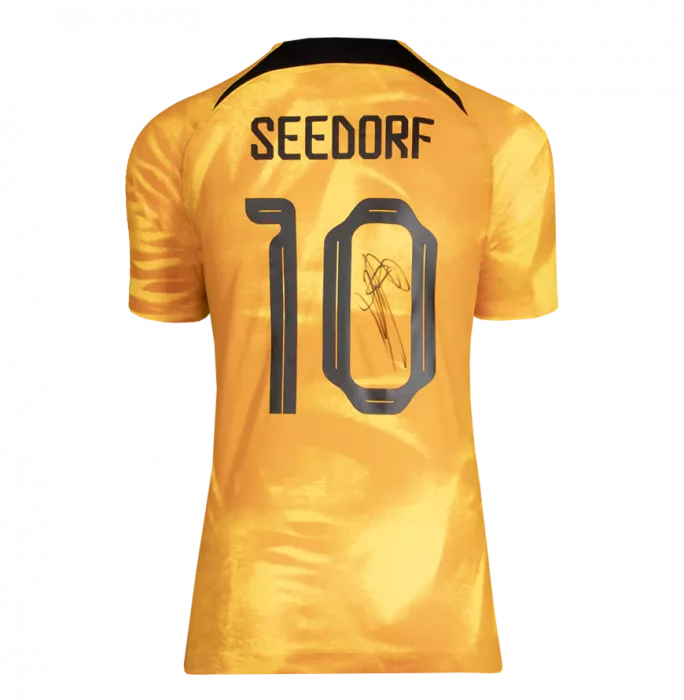 Icons Clarence Seedorf Back Signed Modern Netherlands Home Shirt In Classic Frame
