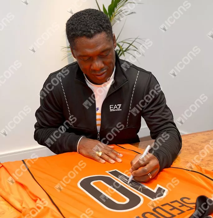 Icons Clarence Seedorf Back Signed Netherlands 1998 Home Shirt