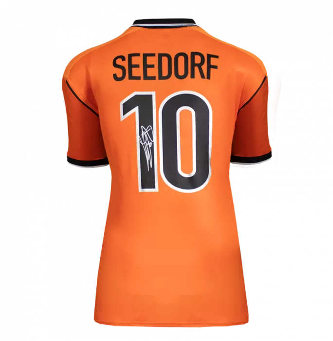 icons Clarence Seedorf Back Signed Netherlands 1998 Home Shirt