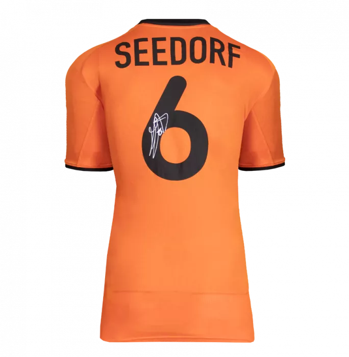 Icons Clarence Seedorf Back Signed Netherlands 2000 Home Shirt In Hero Frame: Option 1