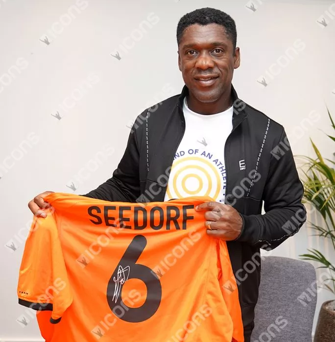 Icons Clarence Seedorf Back Signed Netherlands 2000 Home Shirt In Classic Frame