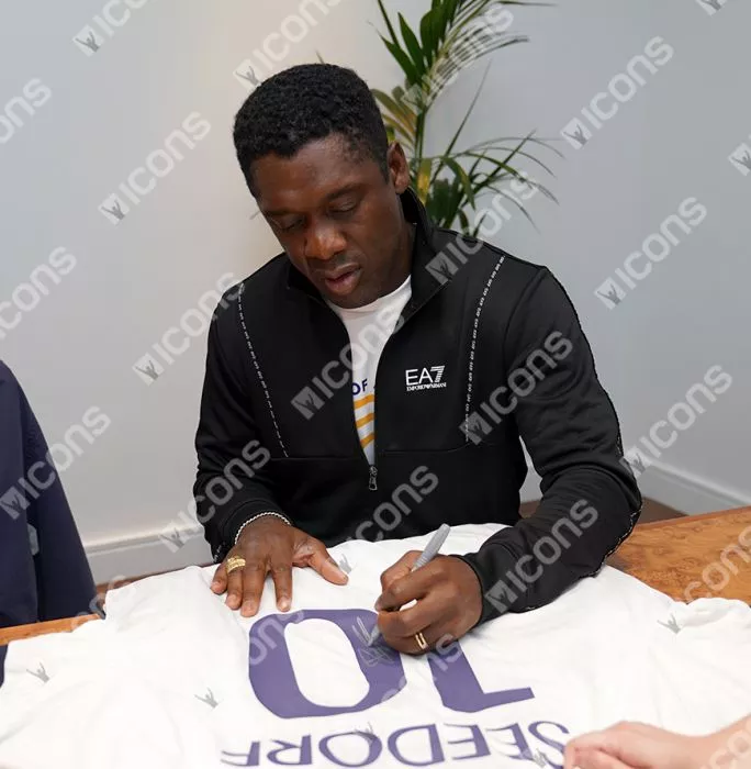 Icons Clarence Seedorf Back Signed Real Madrid Icon Shirt With Fan Style Numbers