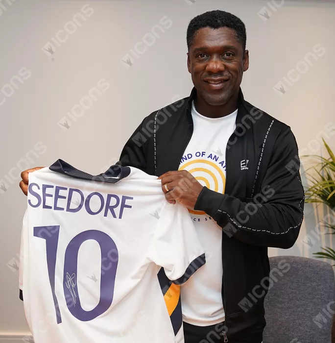 Icons Clarence Seedorf Back Signed Real Madrid Icon Shirt With Fan Style Numbers