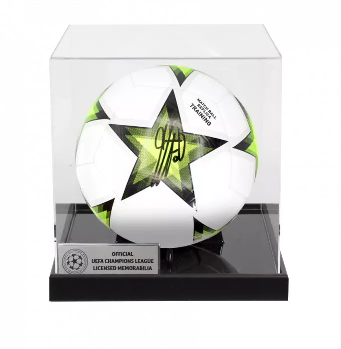 icons Clarence Seedorf Official UEFA Champions League Signed Football In Acrylic Case