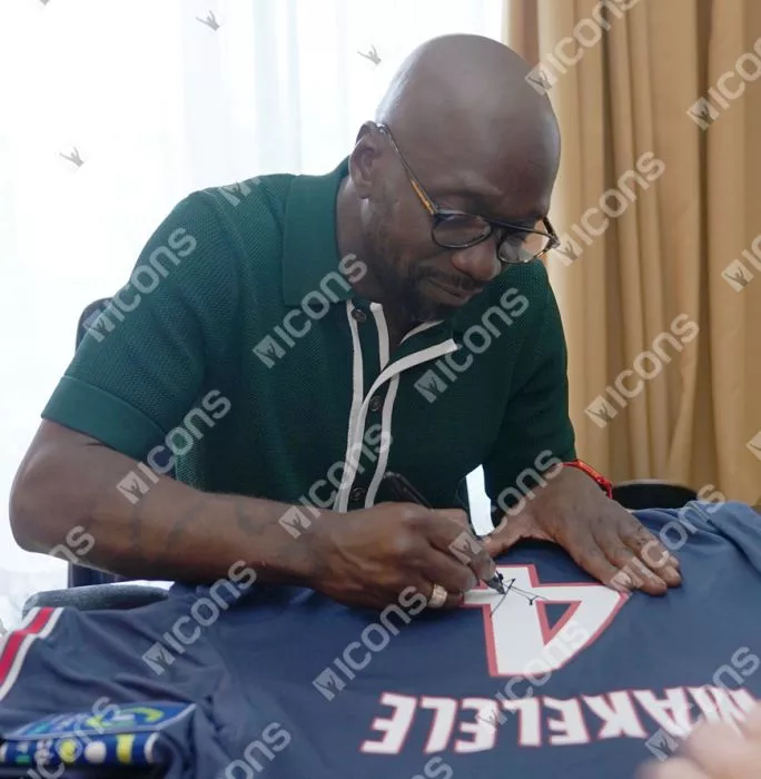 Icons Claude Makelele Back Signed Modern Paris Saint-Germain Home Shirt With Fan Style Numbers