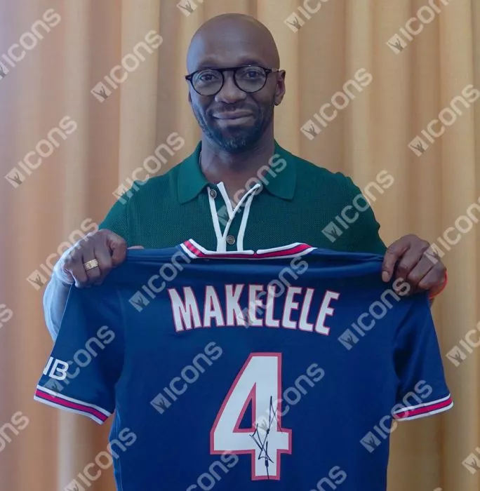 Icons Claude Makelele Back Signed Modern Paris Saint-Germain Home Shirt With Fan Style Numbers