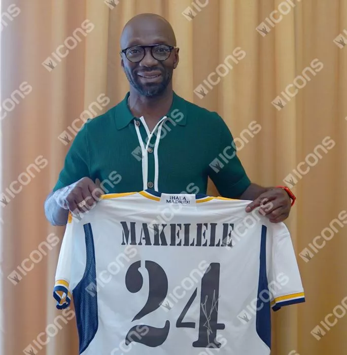 Icons Claude Makelele Back Signed Modern Real Madrid CF Home Shirt With Fan Style Numbers
