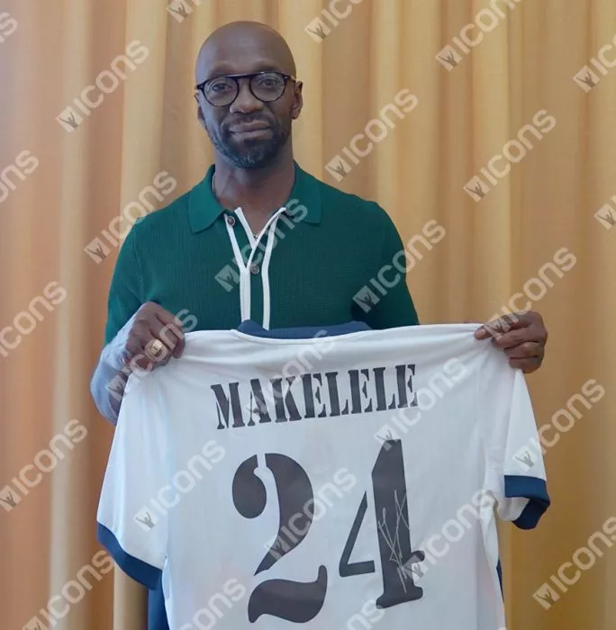 Icons Claude Makelele Back Signed Real Madrid CF Icon Shirt With Fan Style Numbers In Classic Frame