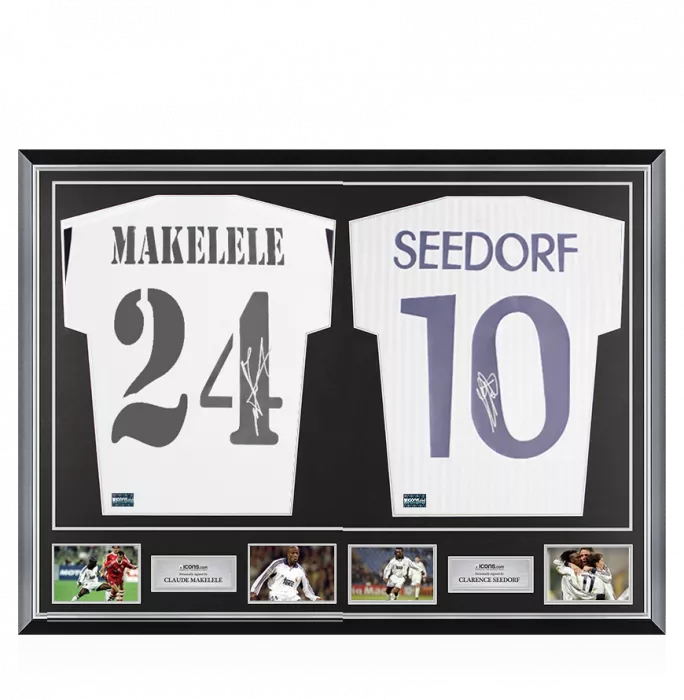 icons Claude Makelele & Clarence Seedorf Signed Real Madrid Shirts In Classic Dual Frame