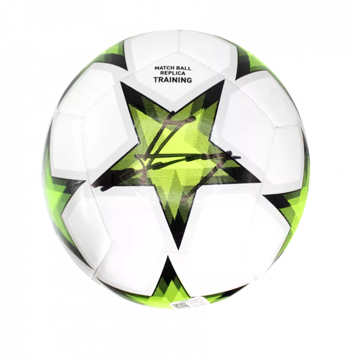 Icons Claude Makelele Official UEFA Champions League Signed Football In Acrylic Case