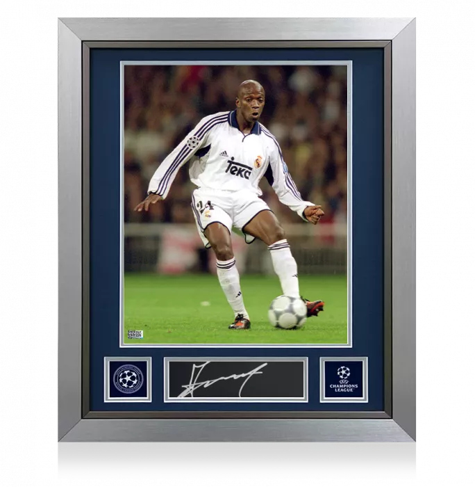 icons Claude Makelele Official UEFA Champions League Signed Plaque and Photo Frame