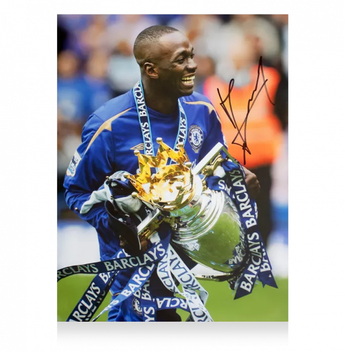 Icons Claude Makelele Signed Chelsea FC Photo In Black Wooden Frame: 2005-06 Premier League Winner