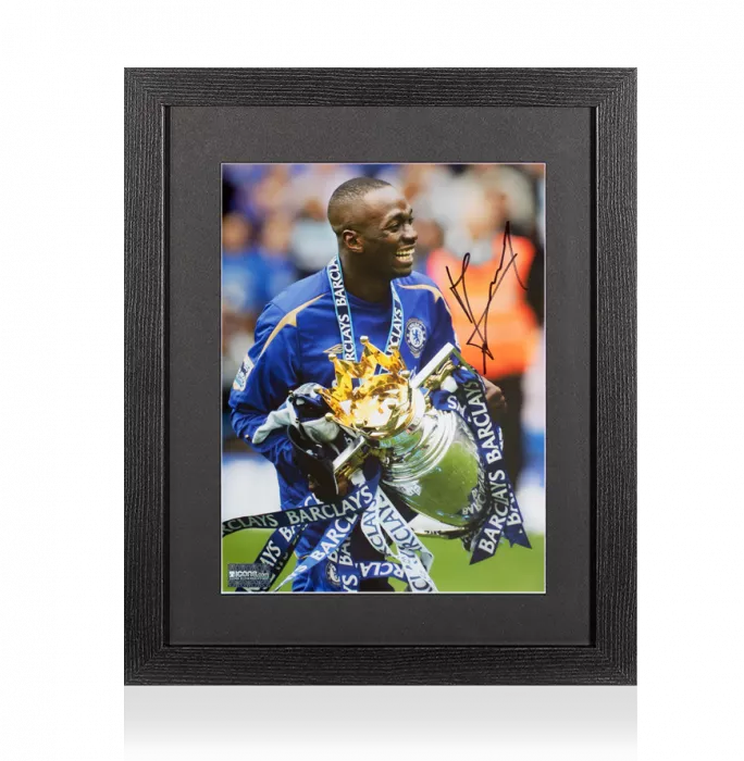 icons Claude Makelele Signed Chelsea FC Photo In Black Wooden Frame: 2005-06 Premier League Winner