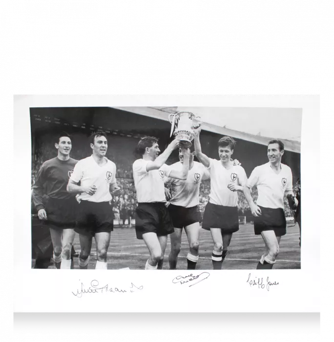 icons Cliff Jones Dave Mackay and Jimmy Greaves Signed Tottenham Hotspur FA Cup Winners Print