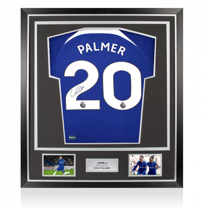 icons Cole Palmer Back Signed Chelsea 2023-24 Home Shirt In Classic Frame