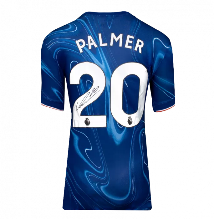Icons Cole Palmer Back Signed Chelsea 2024-25 Home Shirt In Hero Frame: Option 1