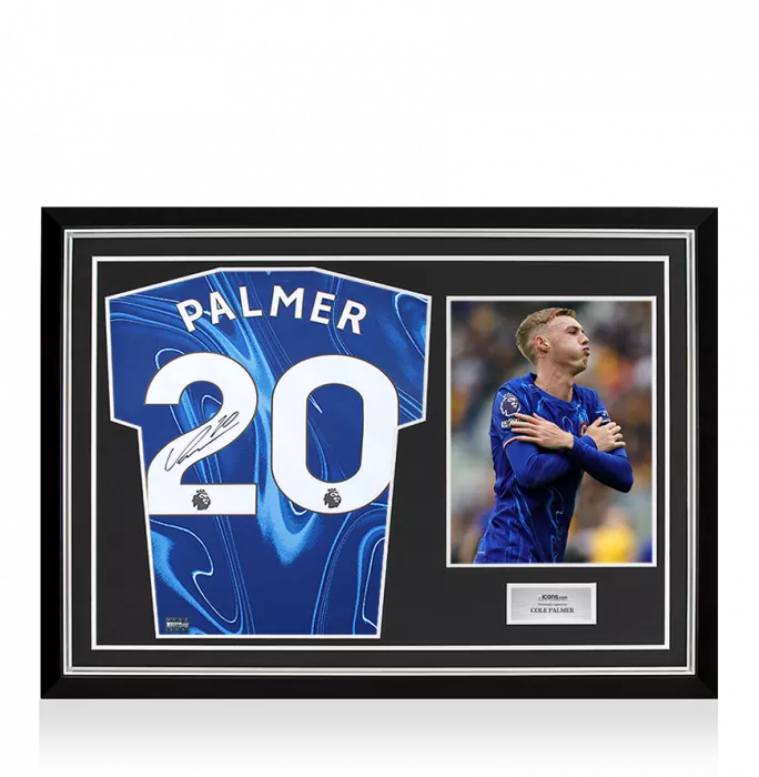 Icons Cole Palmer Back Signed Chelsea 2024-25 Home Shirt In Hero Frame: Option 1