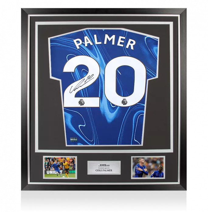 Icons Cole Palmer Back Signed Chelsea 2024-25 Home Shirt In Classic Frame