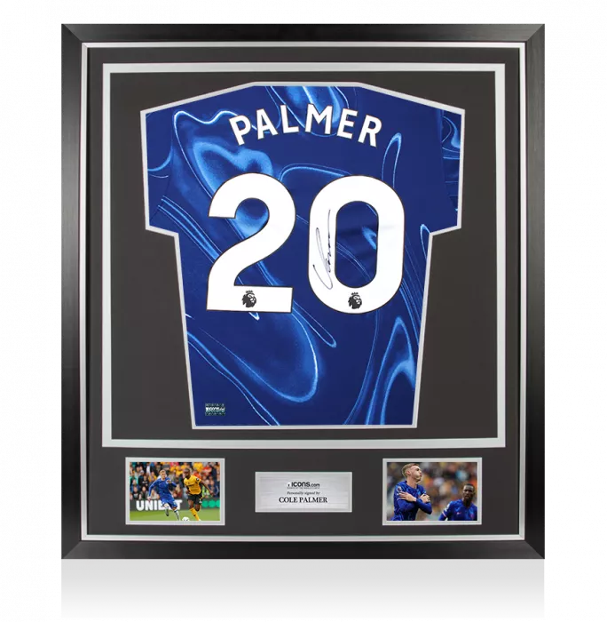 icons Cole Palmer Back Signed Chelsea 2024-25 Home Shirt In Classic Frame