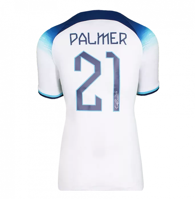 Icons Cole Palmer Back Signed England 2022-23 Home Shirt In Classic Frame