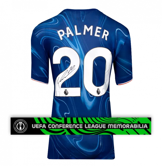 Icons Cole Palmer Official UEFA Conference League Back Signed Chelsea 2024-25 Home Shirt