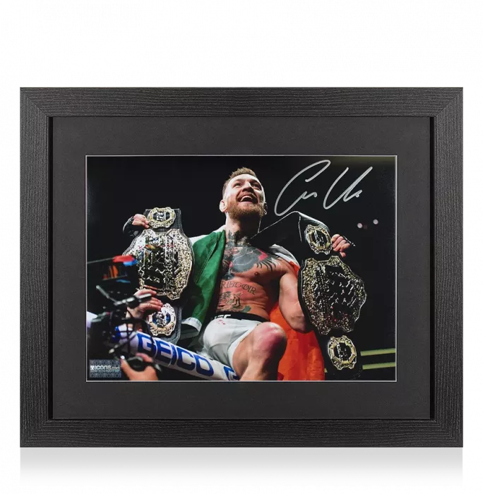 Icons Conor McGregor Signed Photo In Black Wooden Frame: UFC Champion