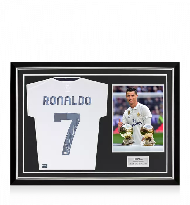 Icons Cristiano Ronaldo Back Signed And Hero Framed Real Madrid 2012-13 Home Shirt: Option 2