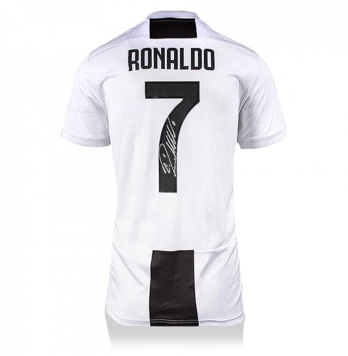 Icons Cristiano Ronaldo Back Signed Juventus 2018-19 Home Shirt In Classic Frame