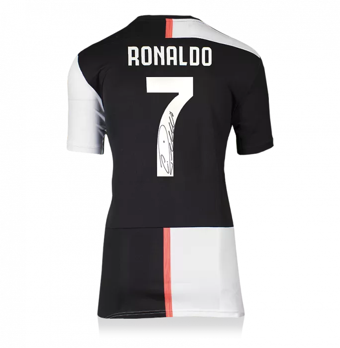 Icons Cristiano Ronaldo Back Signed Juventus 2019-20 Home Shirt In Hero Frame: Option 1