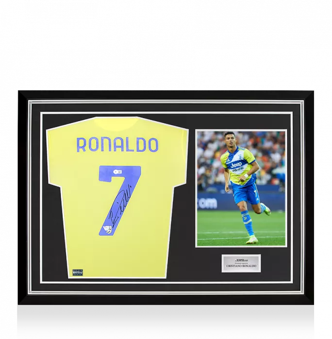 icons Cristiano Ronaldo Back Signed Juventus 2021-22 Third Shirt In Hero Frame: Option 1