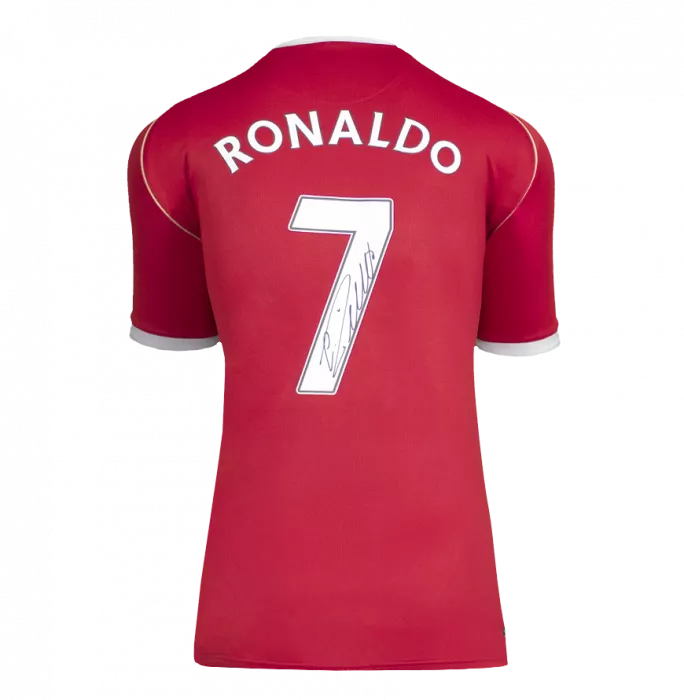 Icons Cristiano Ronaldo Back Signed Manchester United 2006-07 Home Shirt In Hero Frame: Option 1