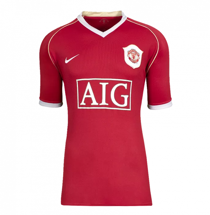 Icons Cristiano Ronaldo Back Signed Manchester United 2006-07 Home Shirt In Hero Frame: Option 1