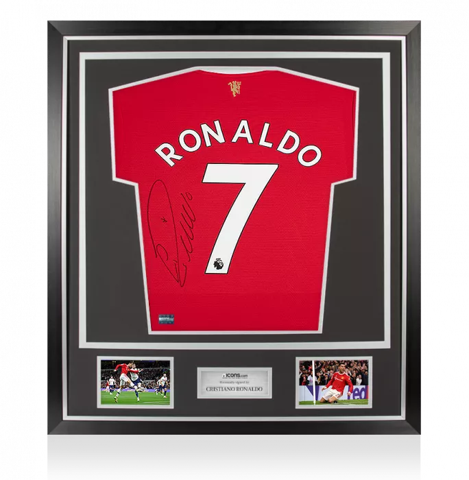 Icons Cristiano Ronaldo Back Signed Manchester United 2021-22 Home Shirt In Classic Frame