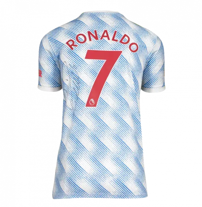 Icons Cristiano Ronaldo Back Signed Manchester United 2021-22 Away Shirt