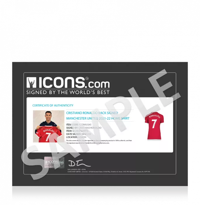 Icons Cristiano Ronaldo Back Signed Manchester United 2021-22 Home Shirt