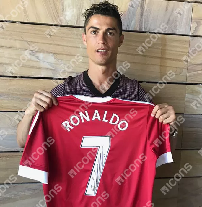 Icons Cristiano Ronaldo Back Signed Manchester United Home Shirt