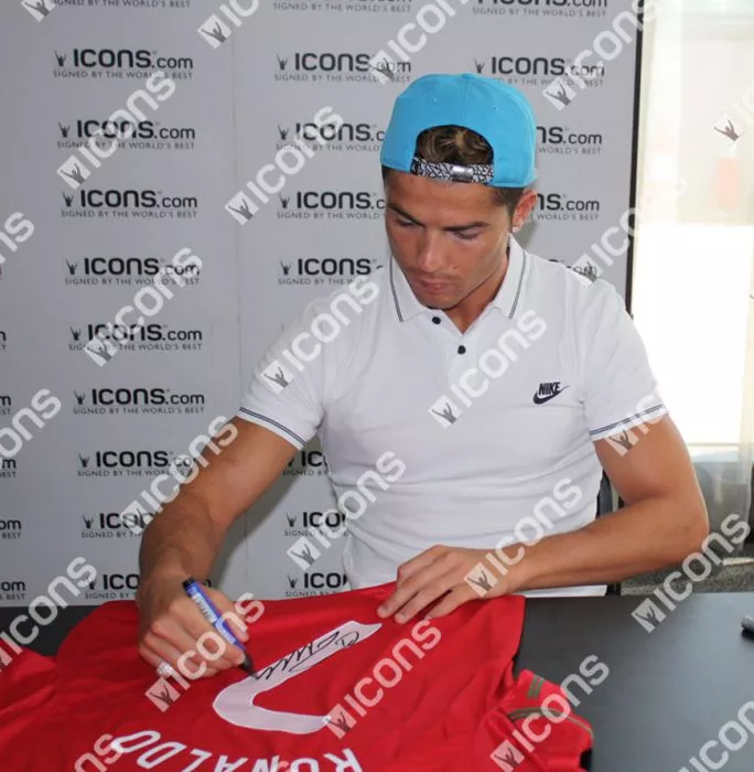 Icons Cristiano Ronaldo Back Signed Portugal 2012-13 Home Shirt In Classic Frame