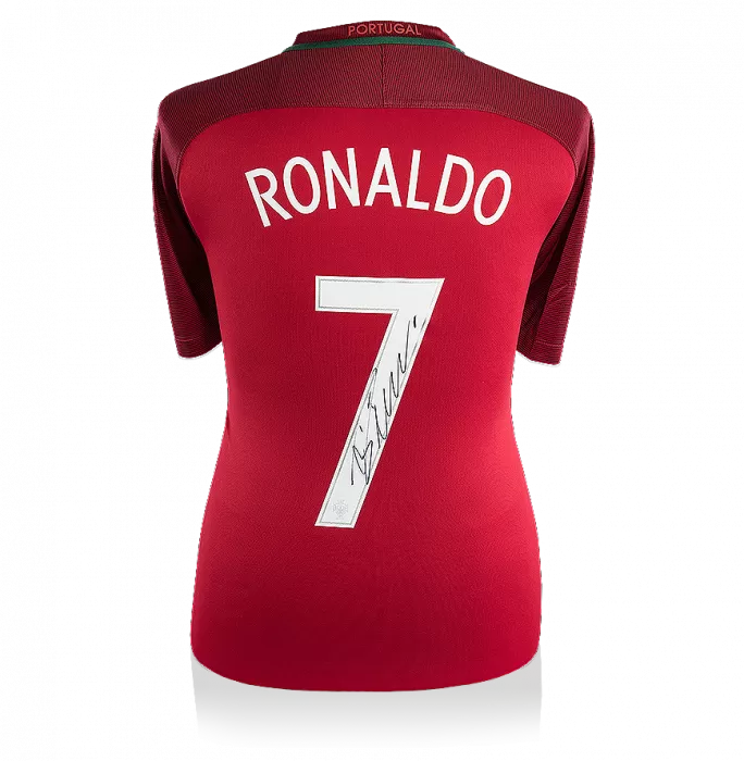 icons Cristiano Ronaldo Back Signed Portugal 2016 Home Shirt
