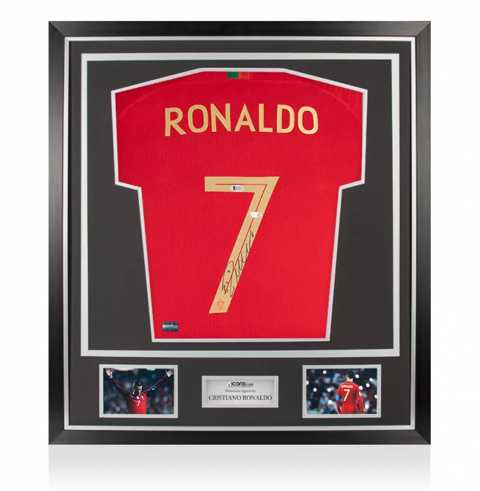 Icons Cristiano Ronaldo Back Signed Portugal 2018 Home Shirt In Classic Frame