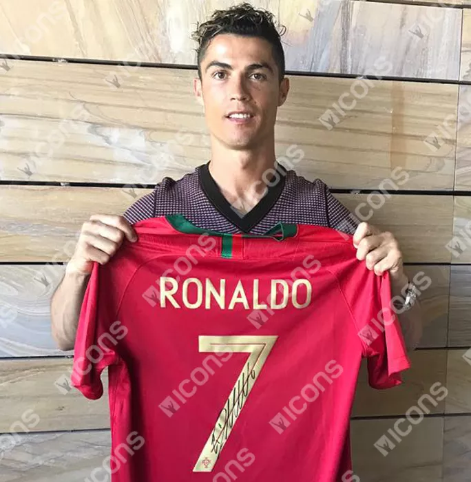 Icons Cristiano Ronaldo Back Signed Portugal 2018 Home Shirt