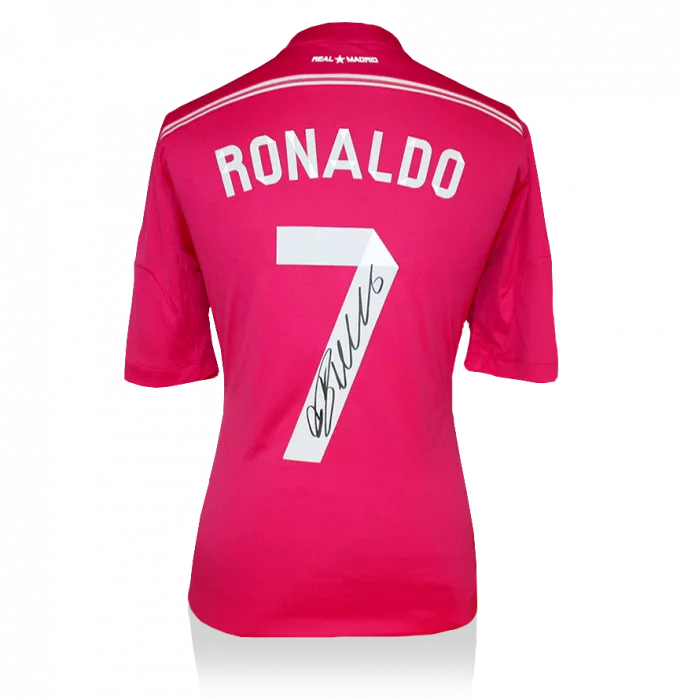icons Cristiano Ronaldo Back Signed Real Madrid 2014-15 Away Shirt With Fan Style Number