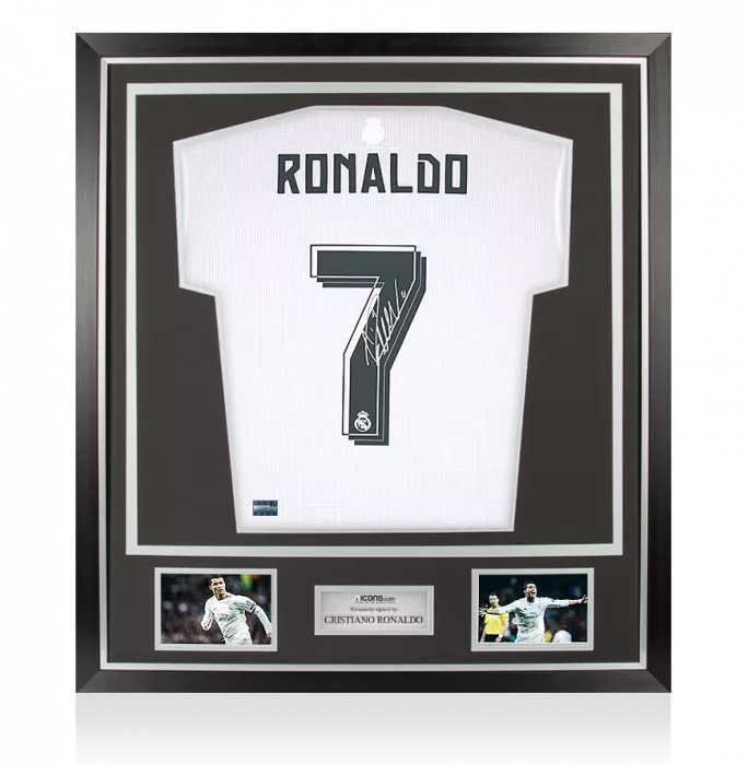 Icons Cristiano Ronaldo Back Signed Real Madrid 2015-16 Home Shirt In Classic Frame