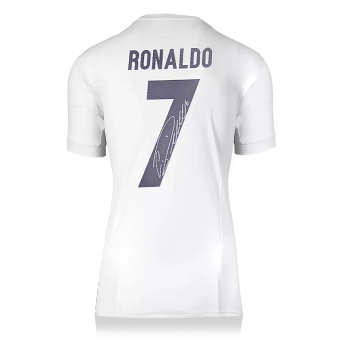 icons Cristiano Ronaldo Back Signed Real Madrid 2016-17 Home Shirt: All-White 'Parley' Special Edition