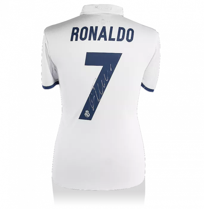 Icons Cristiano Ronaldo Back Signed Real Madrid 2016-17 Home Shirt