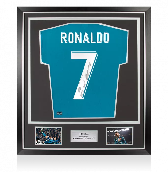 Icons Cristiano Ronaldo Back Signed Real Madrid 2017-18 Third Shirt In Classic Frame