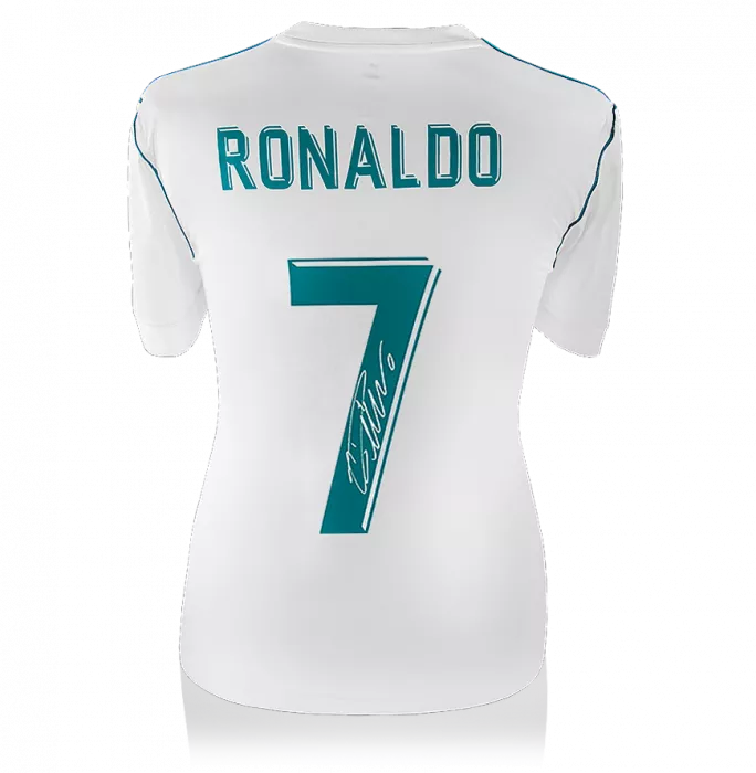 icons Cristiano Ronaldo Back Signed Real Madrid 2017-18 Home Shirt With Fan Style Number