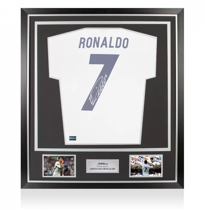 icons Cristiano Ronaldo Back Signed Real Madrid 2020-21 Home Shirt In Classic Frame
