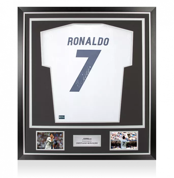 Icons Cristiano Ronaldo Back Signed Real Madrid Modern Home Shirt In Classic Frame
